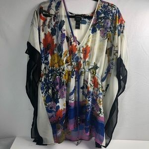 Cliche' Couture Size M‎ Sheer Tunic Flowy Top Floral